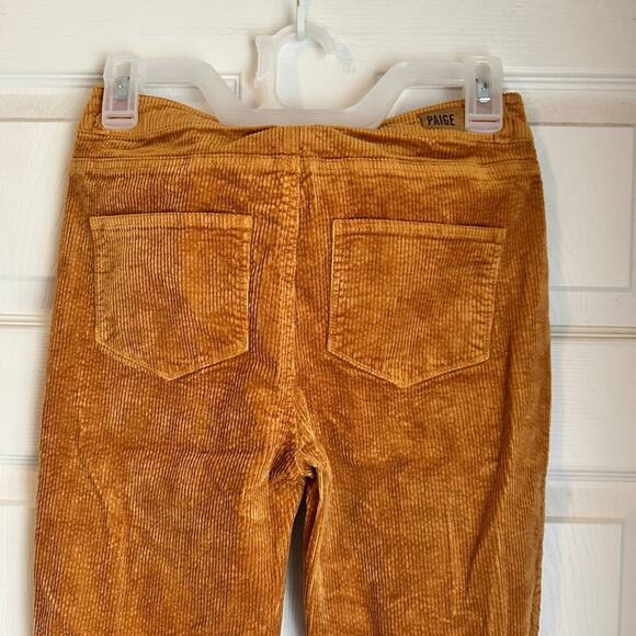 Paige Jeans Womens Hoxton Ankle Mid Rise Brown Gold Corduroy Pants Size 26 - Picture 4 of 7